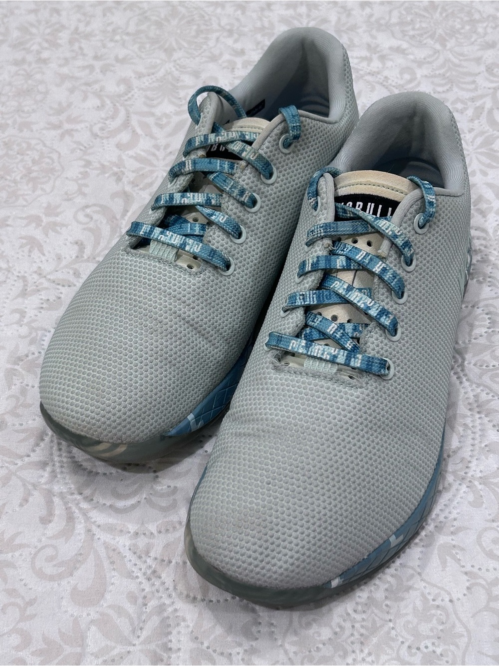 NOBULL Blue Gray SuperFabric Trainer Sneakers Gum Sole Cross Training Shoe M10.5